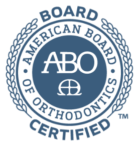 American Board of Orthodontics certification seal badge with laurel wreath design